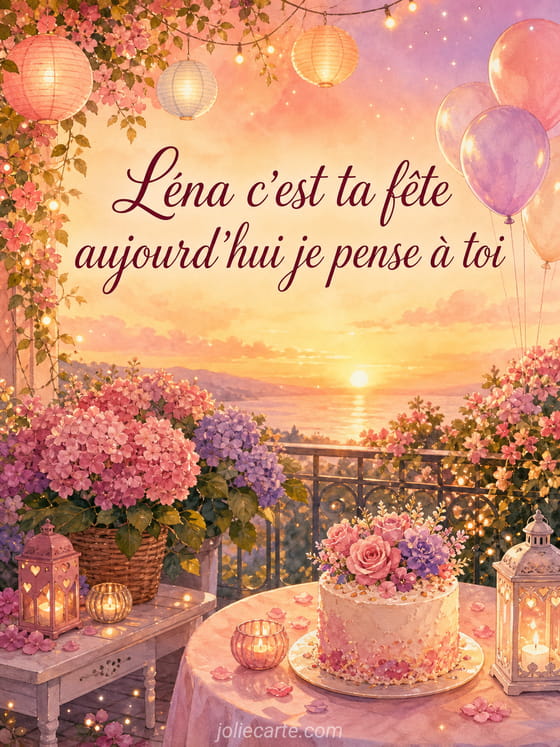 Carte bonne fĂȘte LĂ©na