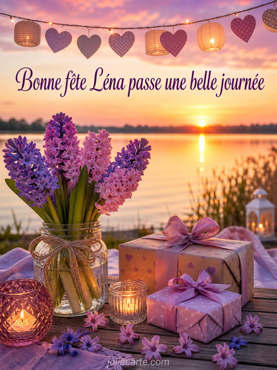 Carte bonne fĂȘte LĂ©na