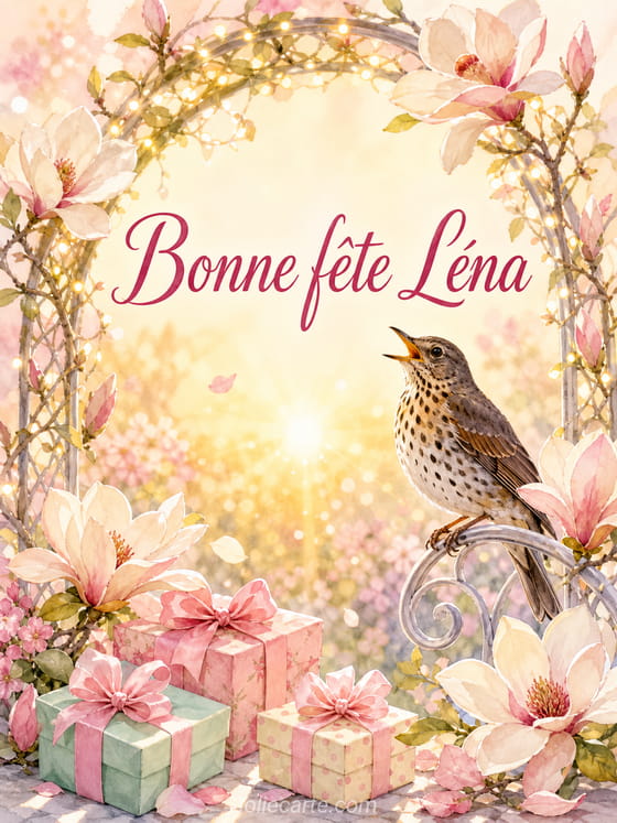 Carte bonne fĂȘte LĂ©na