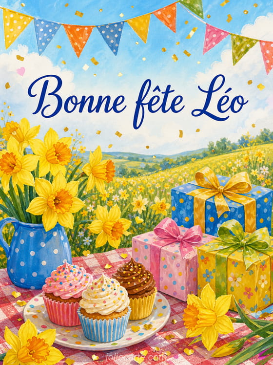 Carte bonne fête Léo