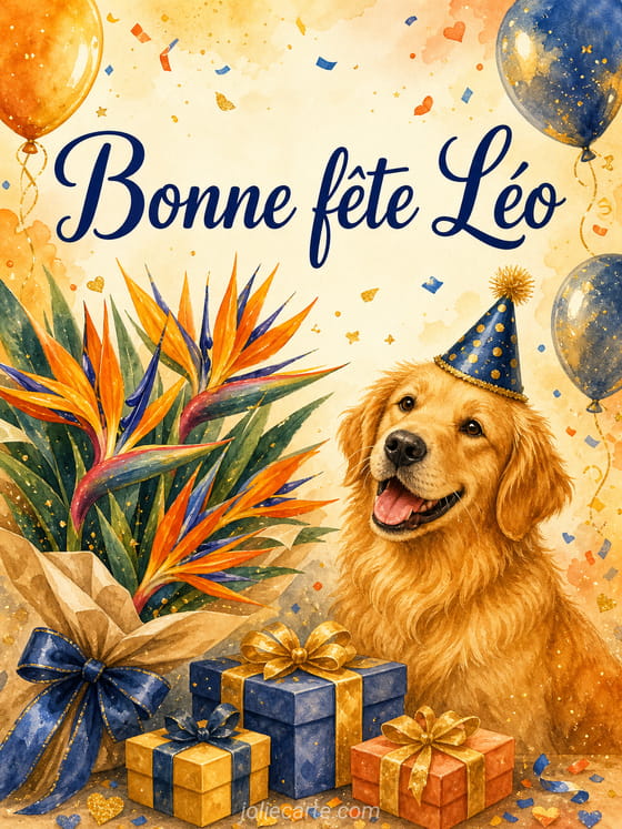 Carte bonne fête Léo