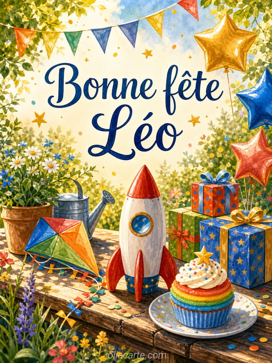 Carte bonne fête Léo