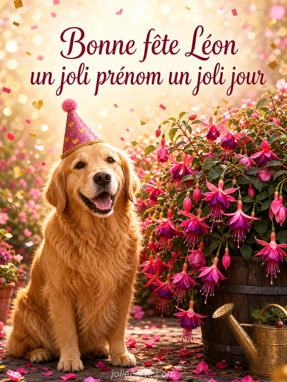 Carte bonne fête Léon