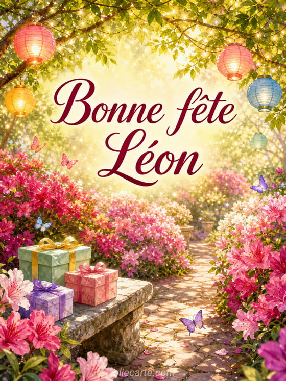Carte bonne fête Léon