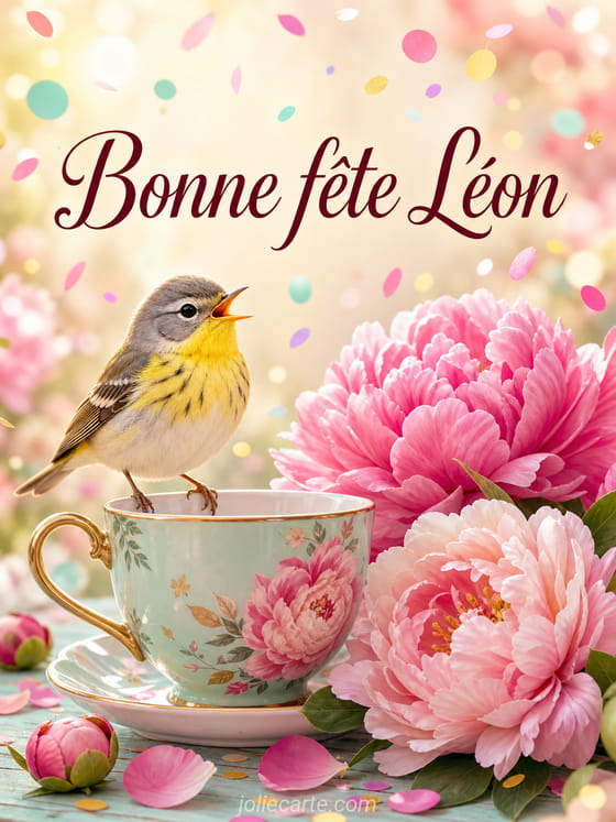 Carte bonne fête Léon