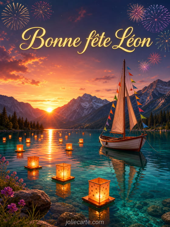 Carte bonne fête Léon
