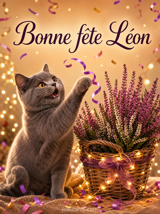 Carte bonne fête Léon