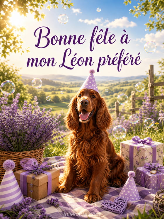 Carte bonne fête Léon