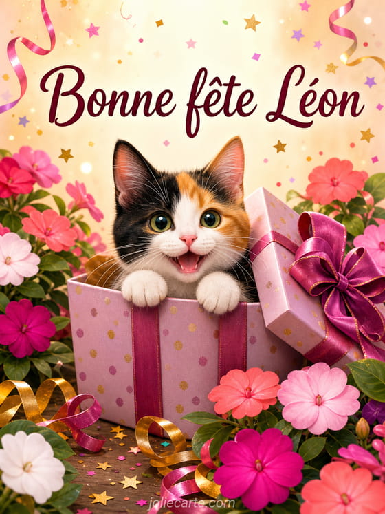 Carte bonne fête Léon