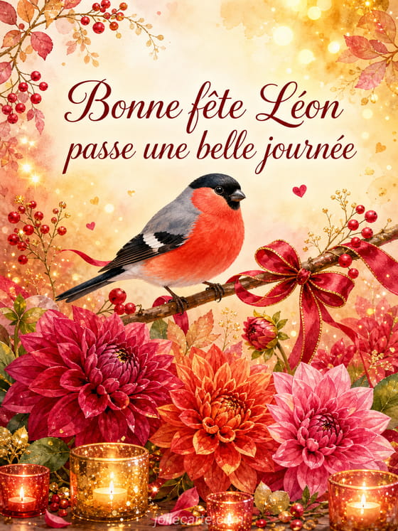 Carte bonne fête Léon