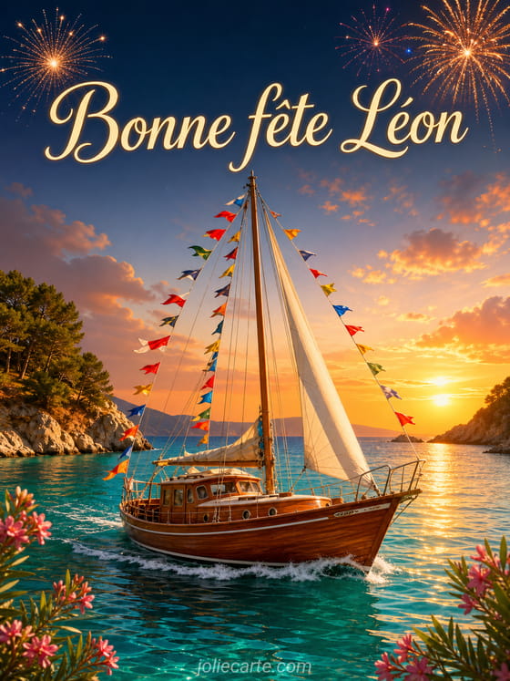 Carte bonne fête Léon