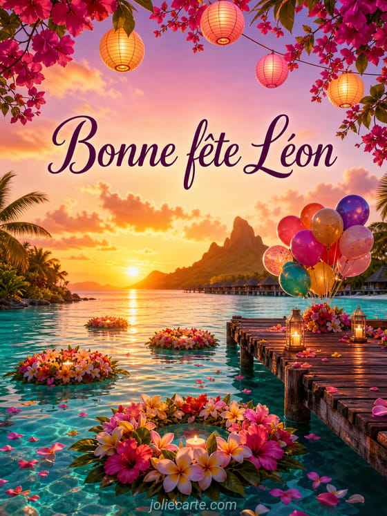 Carte bonne fête Léon