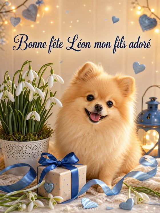 Carte bonne fête Léon