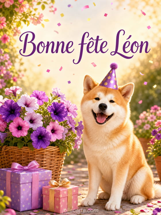 Carte bonne fête Léon