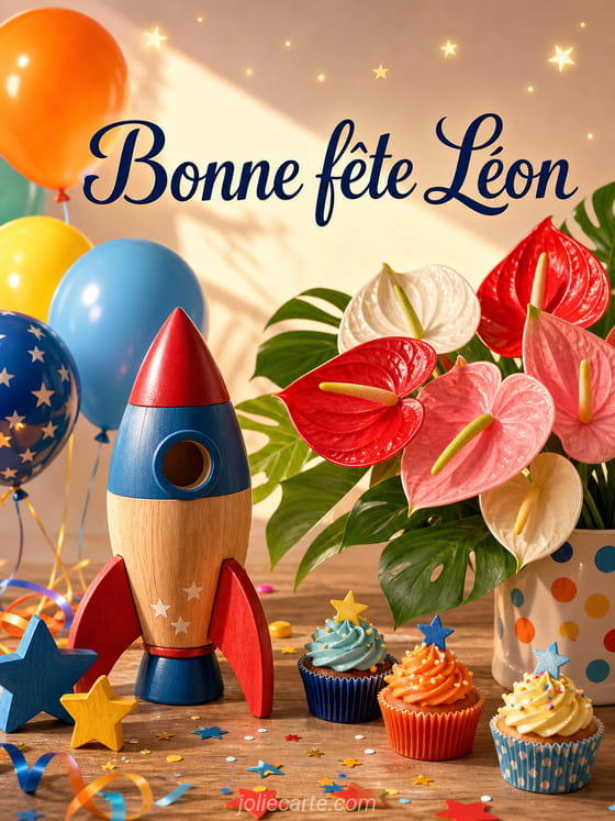 Carte bonne fête Léon