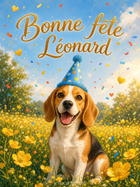 Carte bonne fĂȘte LĂ©onard