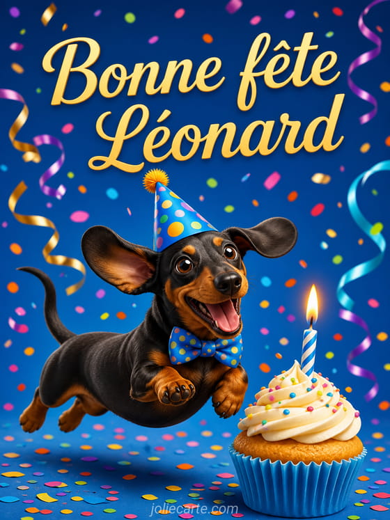 Carte bonne fĂȘte LĂ©onard