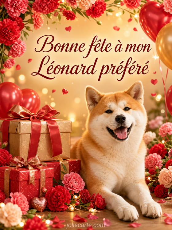 Carte bonne fĂȘte LĂ©onard
