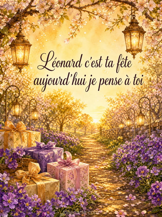 Carte bonne fĂȘte LĂ©onard