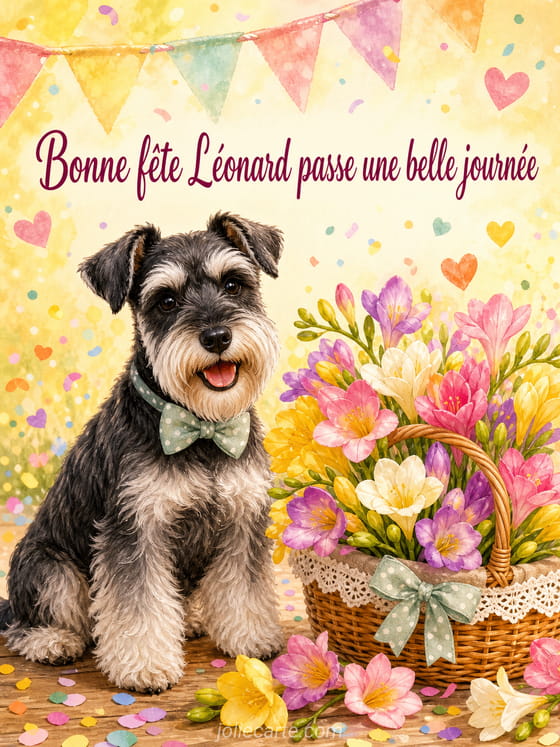 Carte bonne fĂȘte LĂ©onard