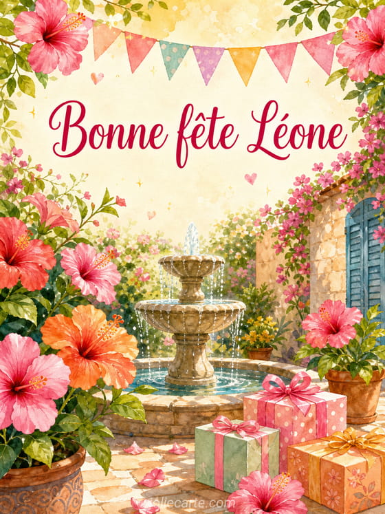 Carte bonne fĂȘte LĂ©one