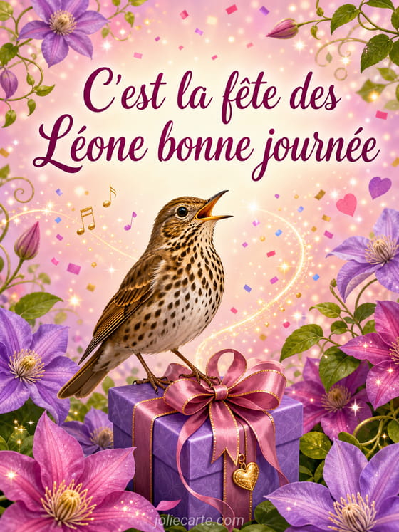 Carte bonne fĂȘte LĂ©one