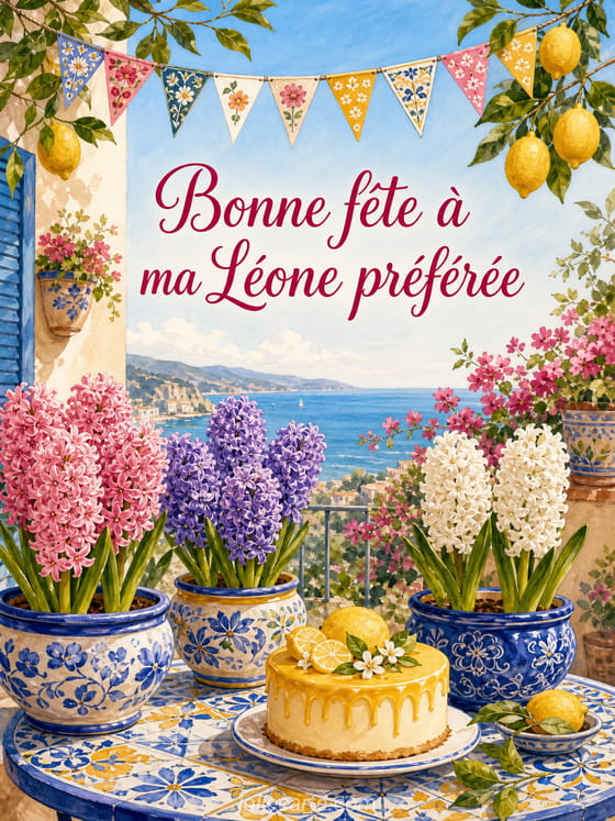 Carte bonne fĂȘte LĂ©one