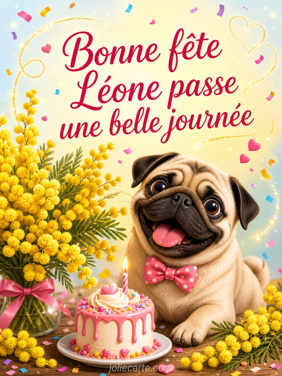 Carte bonne fĂȘte LĂ©one