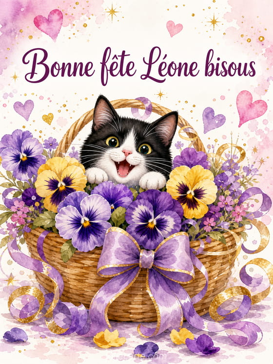 Carte bonne fĂȘte LĂ©one