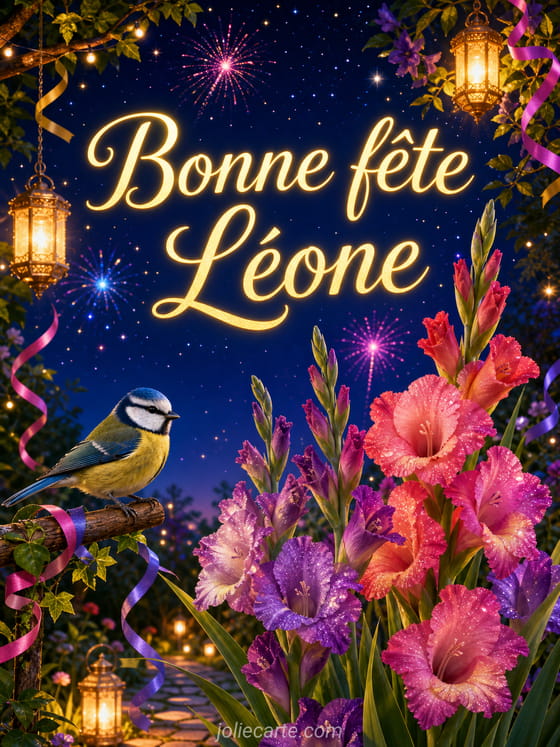 Carte bonne fĂȘte LĂ©one