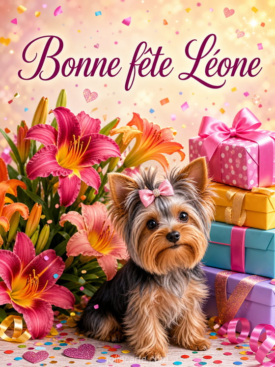 Carte bonne fĂȘte LĂ©one