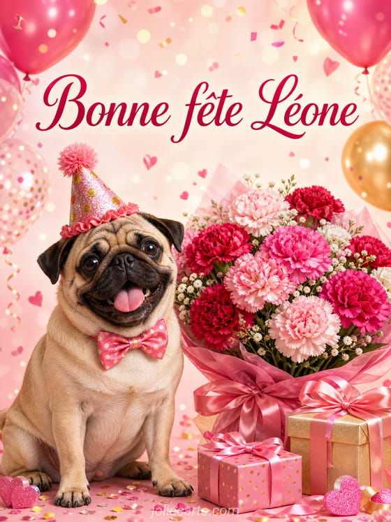 Carte bonne fĂȘte LĂ©one