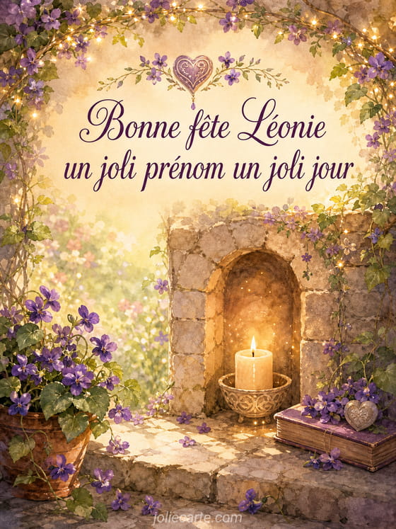 Carte bonne fête Léonie