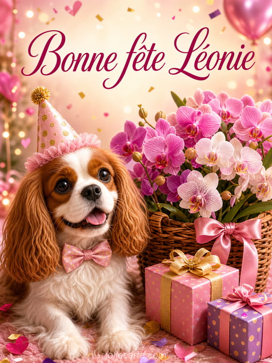 Carte bonne fête Léonie