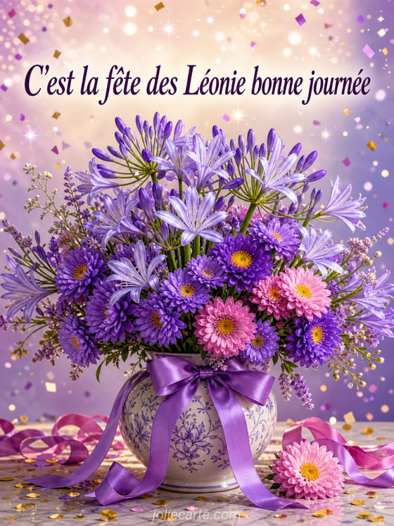 Carte bonne fête Léonie