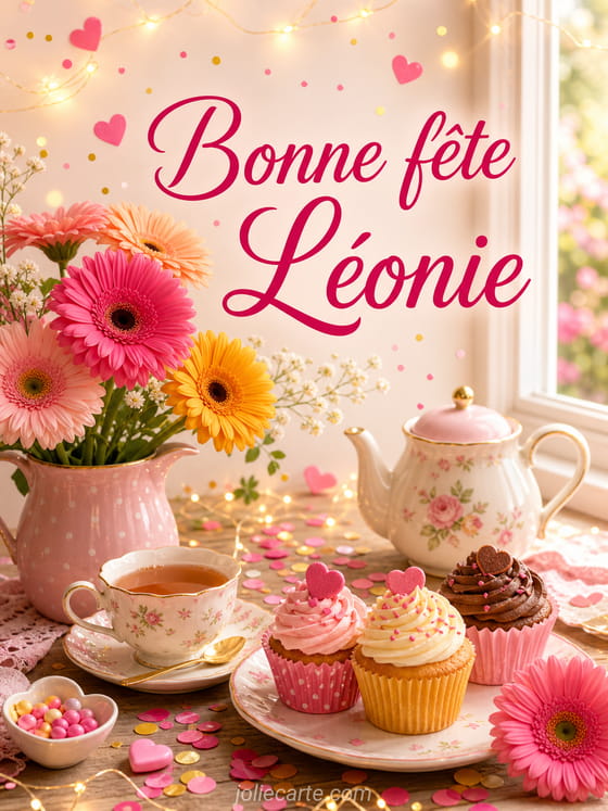 Carte bonne fête Léonie