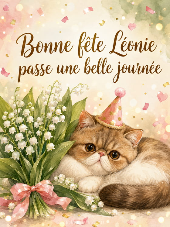 Carte bonne fête Léonie