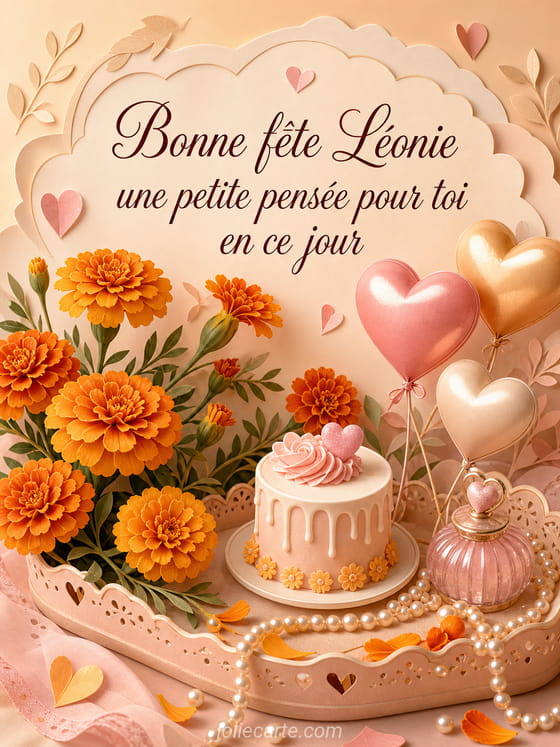 Carte bonne fête Léonie
