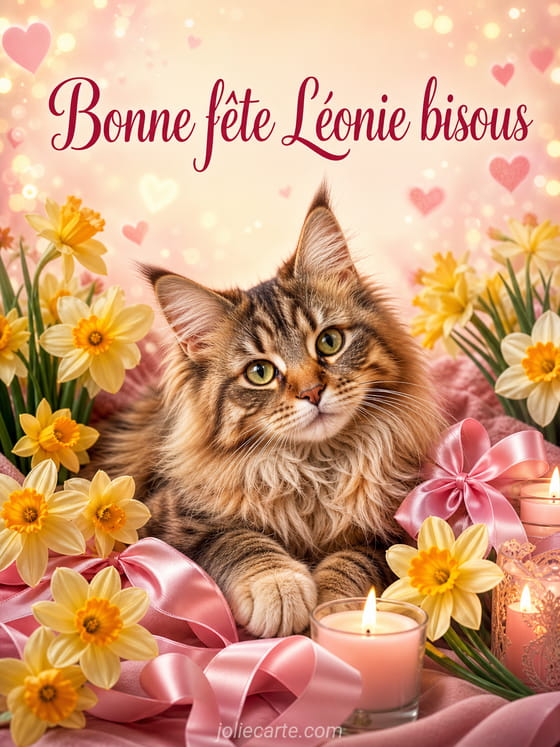 Carte bonne fête Léonie