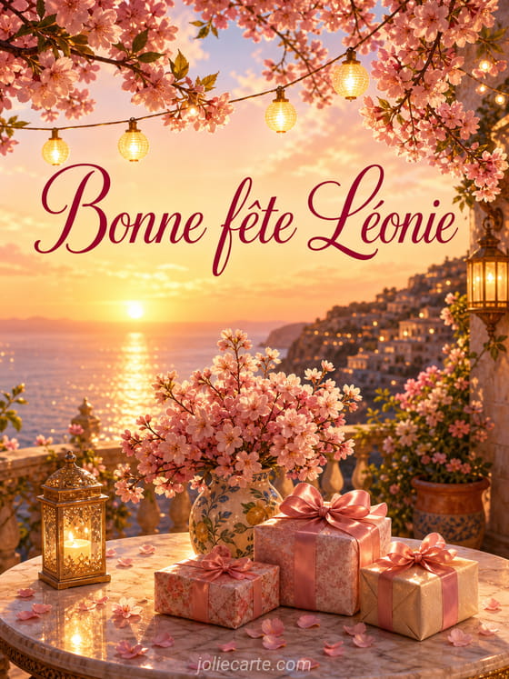 Carte bonne fête Léonie