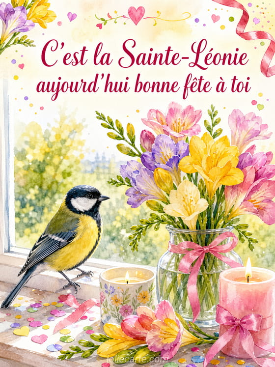 Carte bonne fête Léonie