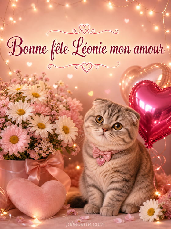 Carte bonne fête Léonie