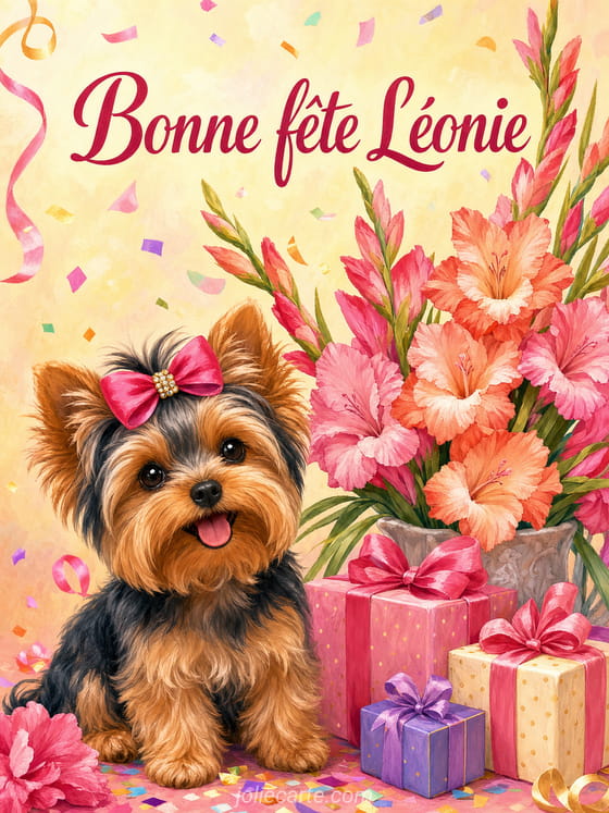 Carte bonne fête Léonie