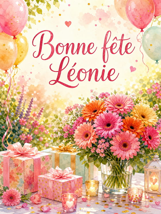 Carte bonne fête Léonie