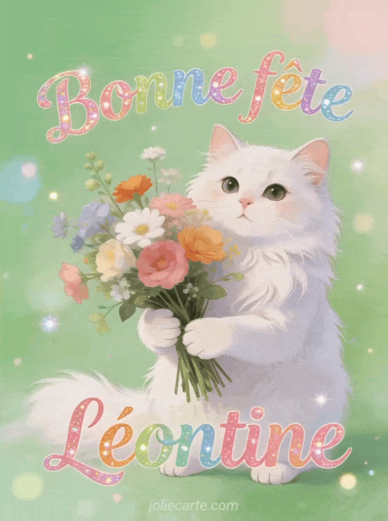 Bonne fête Leontine - Bonne fete leontine chat