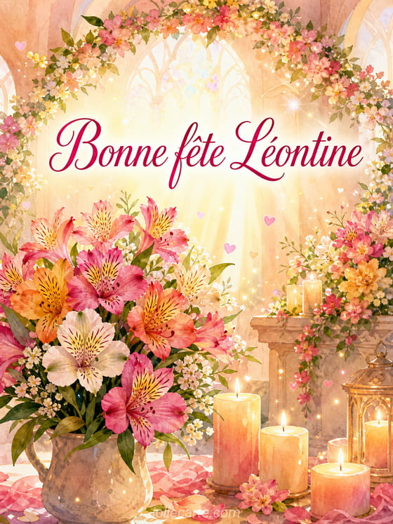 Carte bonne fĂȘte LĂ©ontine