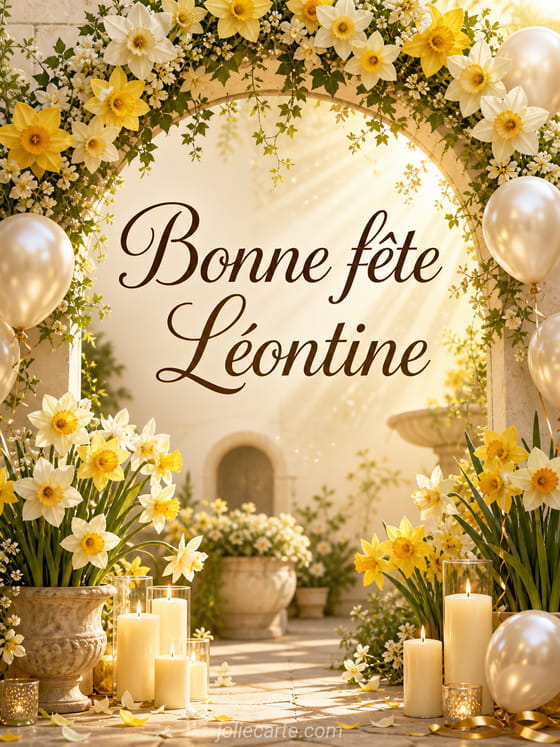 Carte bonne fĂȘte LĂ©ontine