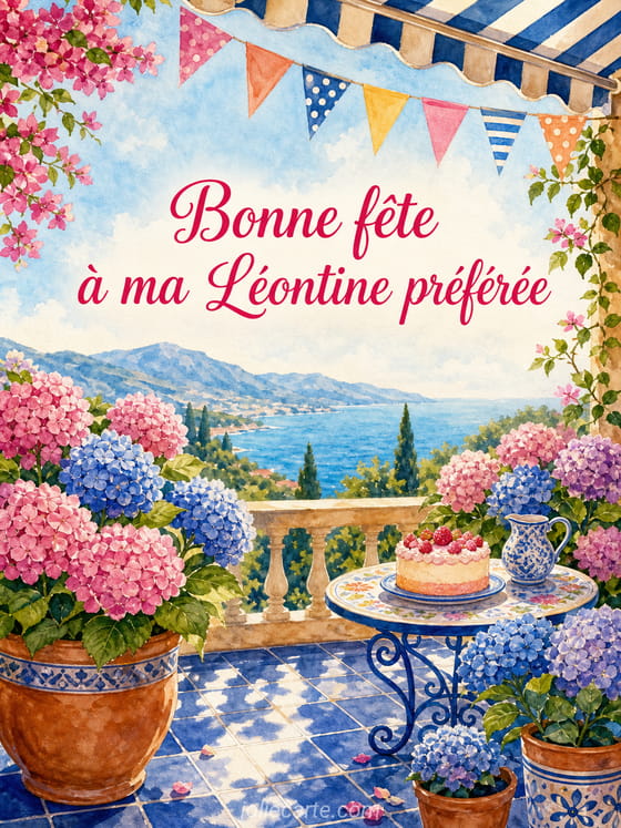 Carte bonne fĂȘte LĂ©ontine