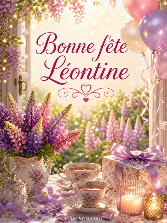 Carte bonne fĂȘte LĂ©ontine