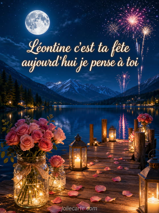 Carte bonne fĂȘte LĂ©ontine